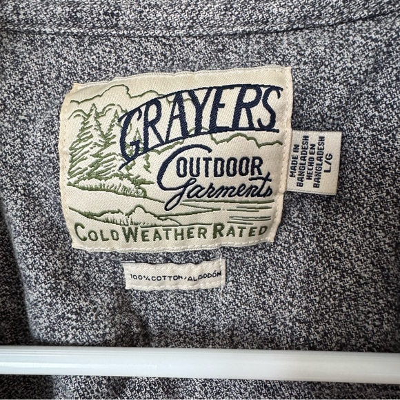 Grayers Men’s Gray Shirt Jacket Size Large 100% Cotton Outdoor Pockets Cold - Picture 3 of 9